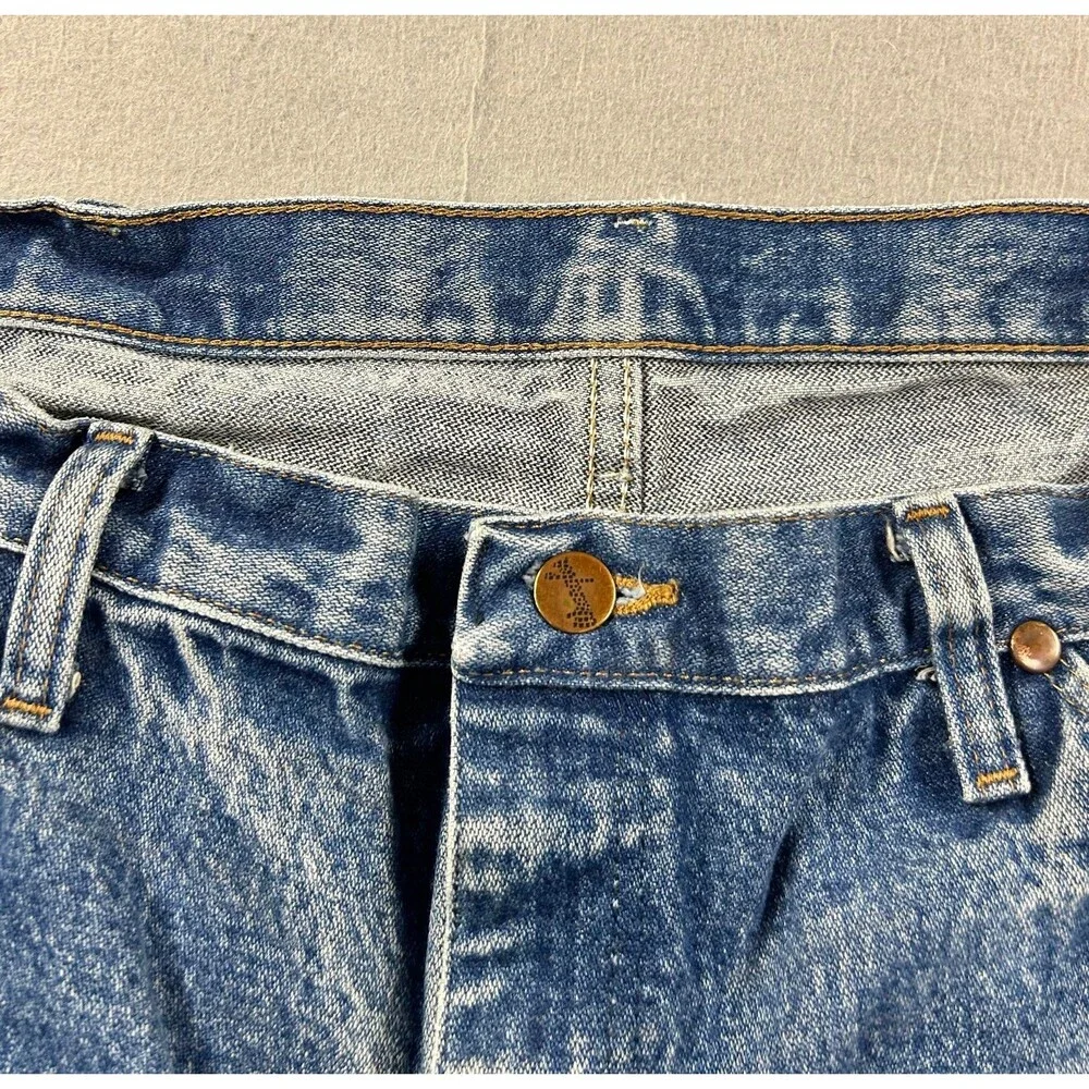 Wrangler 47MWZ Jeans Mens Blue Regular Fit Cowboy Cut Straight Leg 38x30